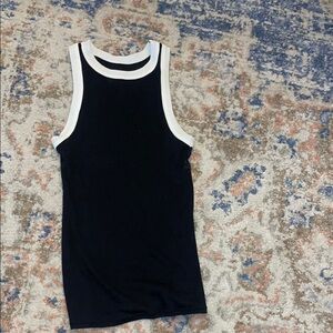 Black and White Sleeveless Top